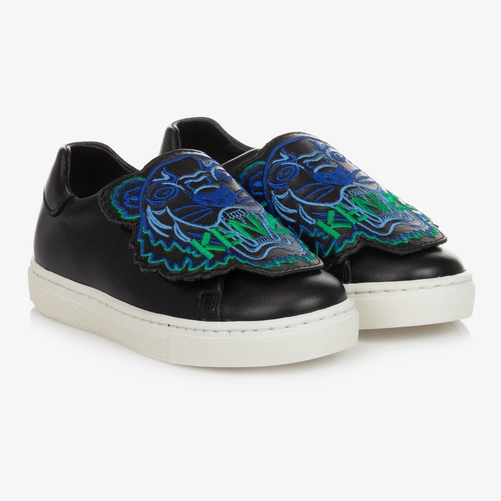 Kenzo Tiger Leather Kids Logo Sneakers